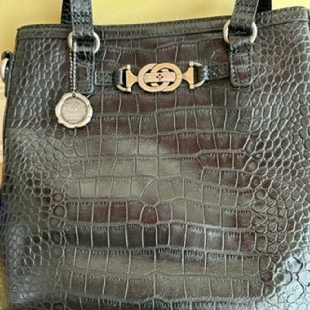 Patricia Nash Lundy Bag Croc Embossed Leather Satchel Shoulder Bag Purse - Picture 5 of 16